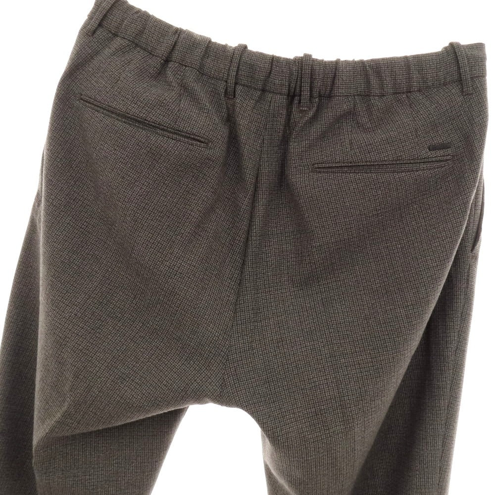 【中古】インコテックス スローウェア INCOTEX SLOWEAR ストレッチ ポリエステルウール チェック イージースラックスパンツ ダークウォームグレーxブラック【サイズ50】【 状態ランクB 】【 メンズ 】 [EPD]