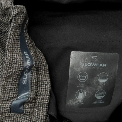 【中古】インコテックス スローウェア INCOTEX SLOWEAR ストレッチ ポリエステルウール チェック イージースラックスパンツ ダークウォームグレーxブラック【 50 】【 状態ランクB 】【 メンズ 】