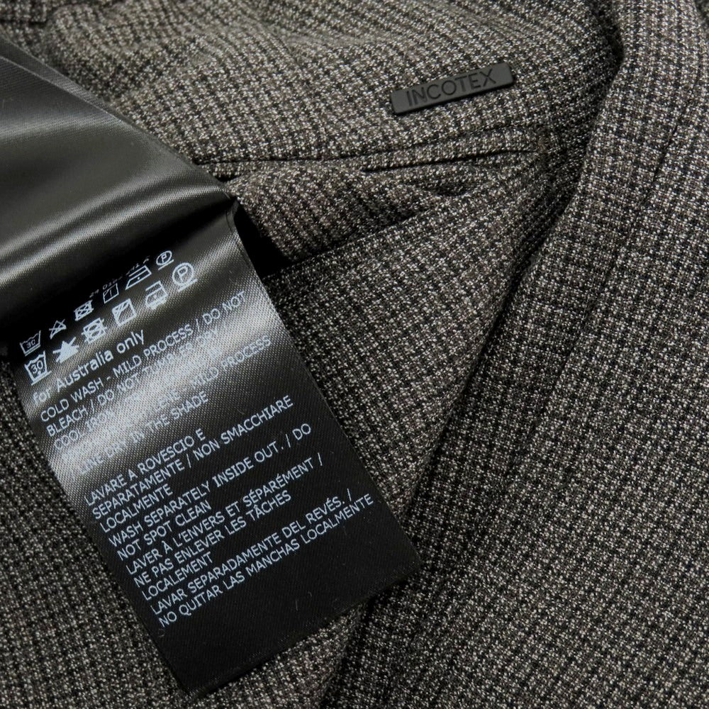 【中古】インコテックス スローウェア INCOTEX SLOWEAR ストレッチ ポリエステルウール チェック イージースラックスパンツ ダークウォームグレーxブラック【 50 】【 状態ランクB 】【 メンズ 】