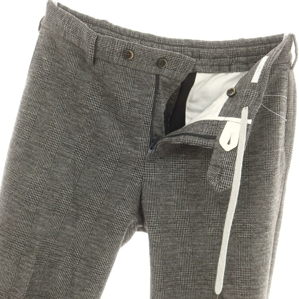 【中古】ピーティートリノ PT TORINO レーヨンナイロン ジャージー グレンチェック イージースラックスパンツ グレー系【 50 】【 状態ランクC 】【 メンズ 】