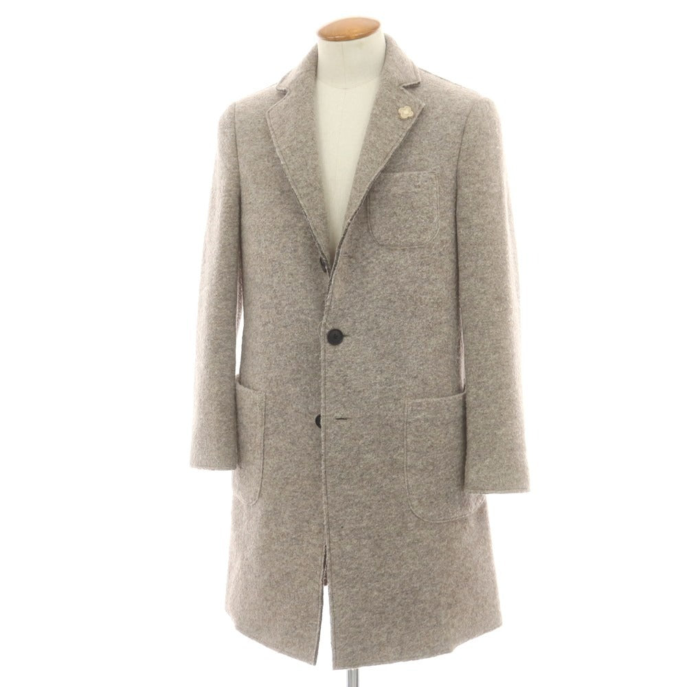 【中古】ラルディーニ LARDINI ×DAIZ ウールポリエステルジャージー チェスターフィールドコート グレージュ系【 48 】【 状態ランクC 】【 メンズ 】