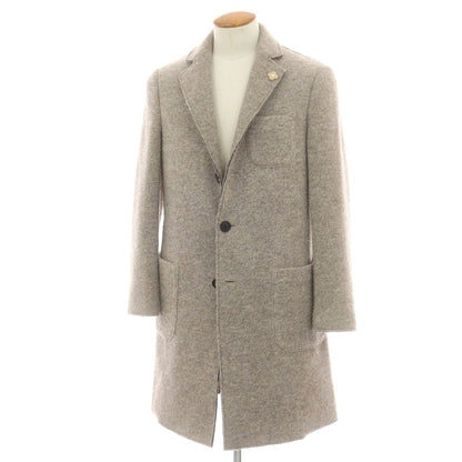 【中古】ラルディーニ LARDINI ×DAIZ ウールポリエステルジャージー チェスターフィールドコート グレージュ系【 48 】【 状態ランクC 】【 メンズ 】
