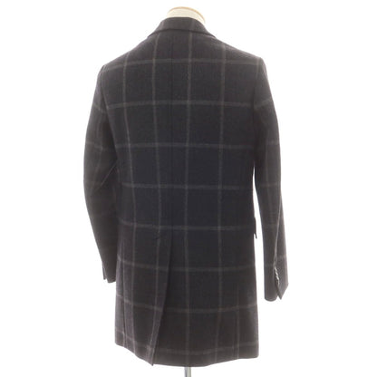 【中古】エイドス Eidos ウールカシミヤ チェック チェスターフィールドコート チャコールグレー【 44 】【 状態ランクA 】【 メンズ 】