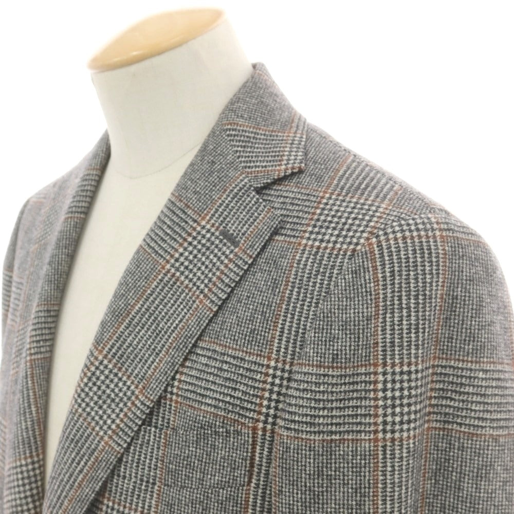 【中古】ブリッラ ペル イル グスト Brilla per il gusto ウール チェック 3つボタンスーツ ブラック×ホワイトxブラウン【 44 】【 状態ランクB 】【 メンズ 】