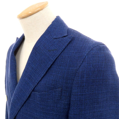 【中古】エイドス Eidos Brilla per il gusto別注 リネンウール ダブル6B テーラードジャケット ライトネイビー【 42 】【 状態ランクC 】【 メンズ 】