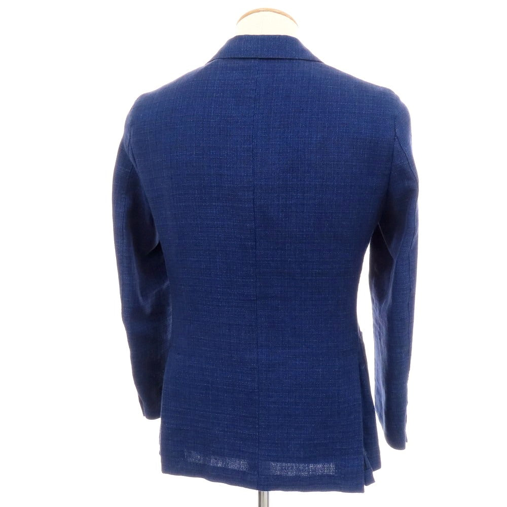 【中古】エイドス Eidos Brilla per il gusto別注 リネンウール ダブル6B テーラードジャケット ライトネイビー【 42 】【 状態ランクC 】【 メンズ 】