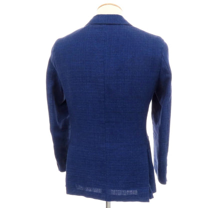 【中古】エイドス Eidos Brilla per il gusto別注 リネンウール ダブル6B テーラードジャケット ライトネイビー【 42 】【 状態ランクC 】【 メンズ 】