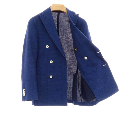 【中古】エイドス Eidos Brilla per il gusto別注 リネンウール ダブル6B テーラードジャケット ライトネイビー【 42 】【 状態ランクC 】【 メンズ 】