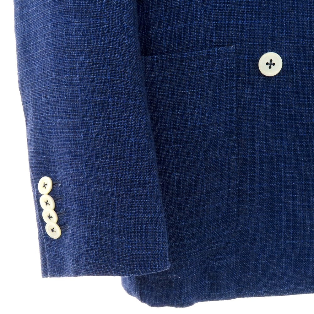 【中古】エイドス Eidos Brilla per il gusto別注 リネンウール ダブル6B テーラードジャケット ライトネイビー【 42 】【 状態ランクC 】【 メンズ 】