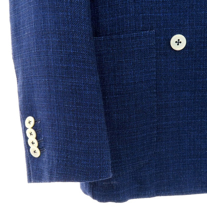 【中古】エイドス Eidos Brilla per il gusto別注 リネンウール ダブル6B テーラードジャケット ライトネイビー【 42 】【 状態ランクC 】【 メンズ 】