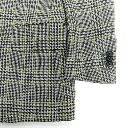 【中古】ソブリン SOVEREIGN ウール チェック テーラードジャケット ブラック×ライトグレーxティーグリーン【 42 】【 状態ランクD 】【 メンズ 】