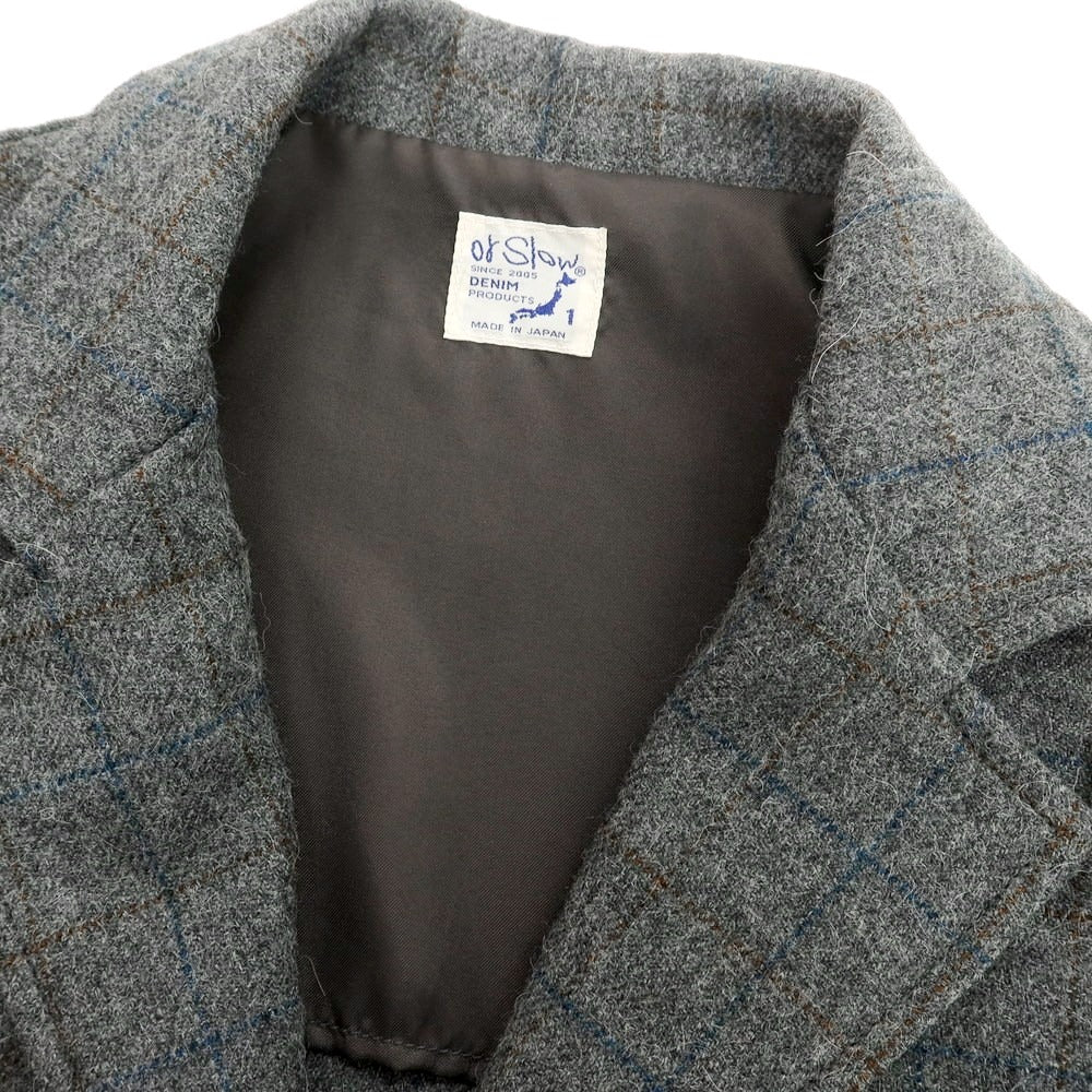 【中古】オアスロウ orSlow ウールアルパカ チェック ツーピース ジャケット＆ジレ グレー系【 1 】【 状態ランクB 】【 メンズ 】