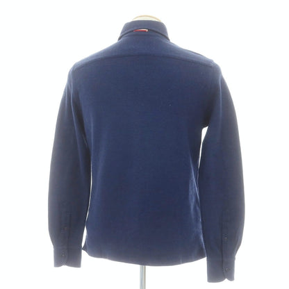 【中古】ギローバー GUY ROVER Brilla per il gusto別注 コットン鹿の子 ホリゾンタルカラー 長袖ポロシャツ ネイビー【 XS 】【 状態ランクB 】【 メンズ 】