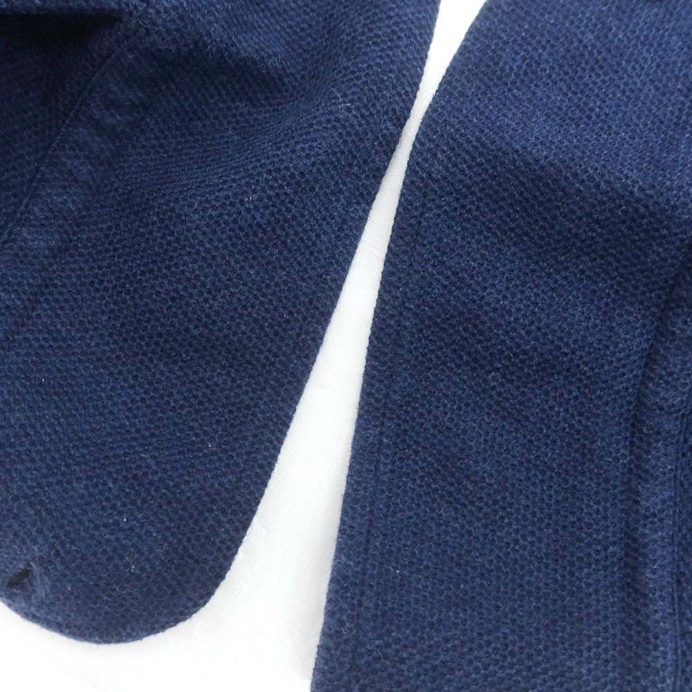 【中古】ギローバー GUY ROVER Brilla per il gusto別注 コットン鹿の子 ホリゾンタルカラー 長袖ポロシャツ ネイビー【 XS 】【 状態ランクB 】【 メンズ 】