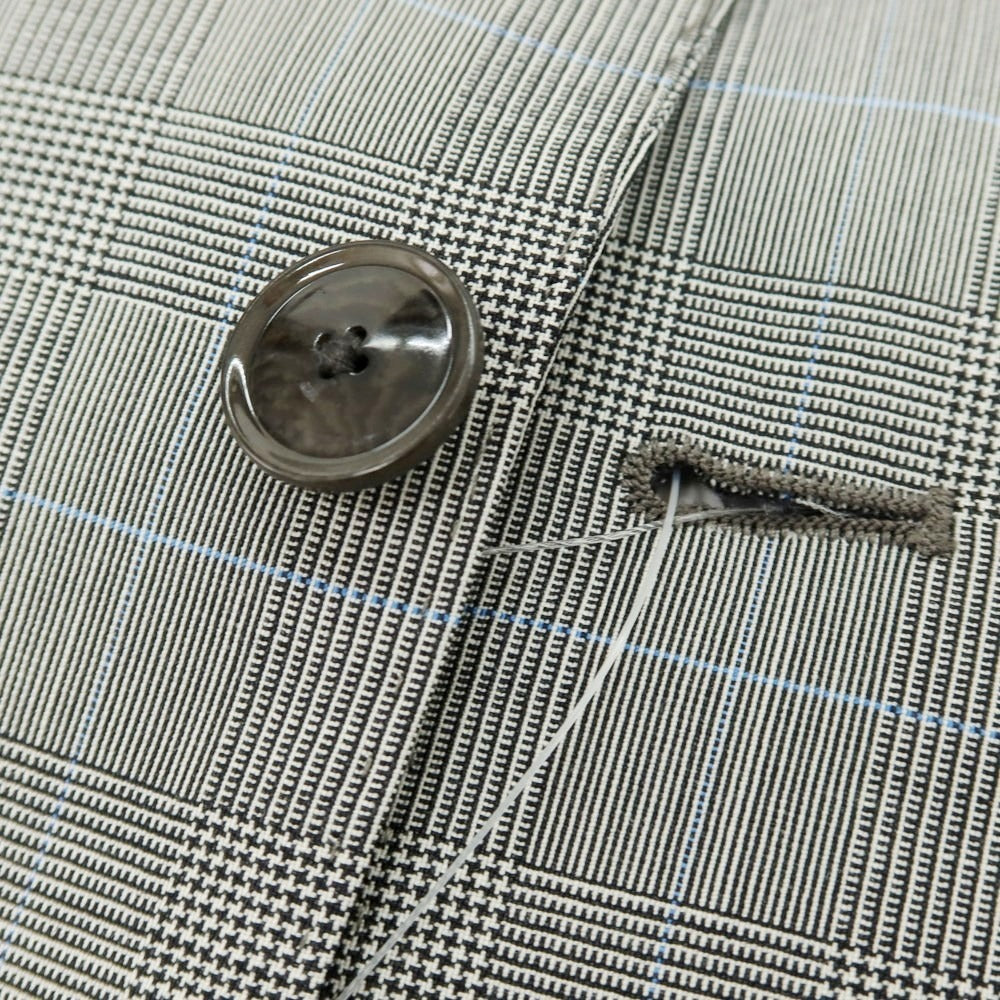 【新品】サルトリア ラトーレ SARTORIA LATORRE グレンチェック ストレッチウール 3つボタンスーツ グレー【サイズ52】【 状態ランクN 】【 メンズ 】[DPD]