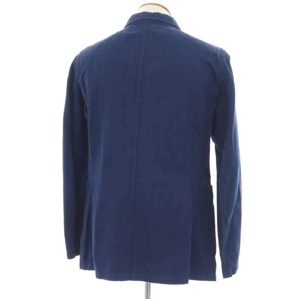 【新品アウトレット】ドレイクス DRAKES コットンリネン ヘリンボーン ダブル6B カジュアルジャケット ネイビー【 38 】【 状態ランクN- 】【 メンズ 】