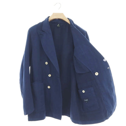 【新品アウトレット】ドレイクス DRAKES コットンリネン ヘリンボーン ダブル6B カジュアルジャケット ネイビー【 38 】【 状態ランクN- 】【 メンズ 】