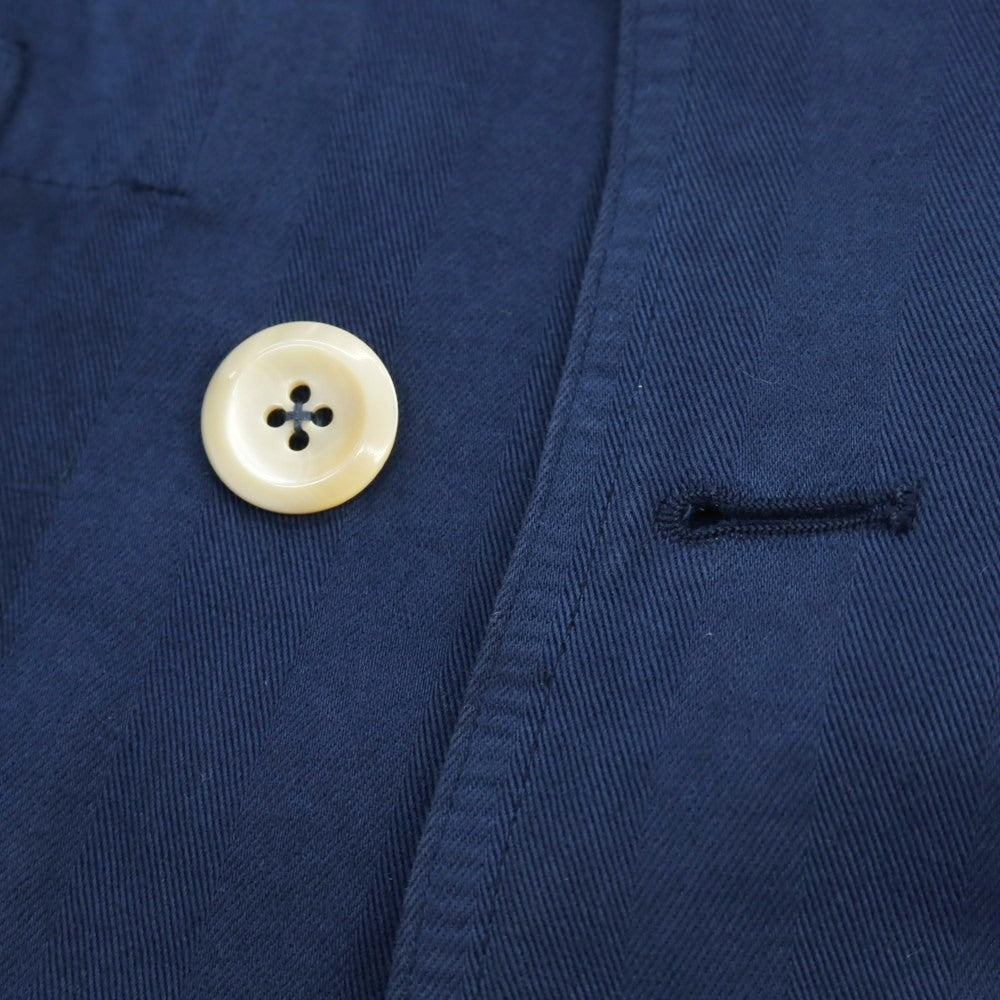 【新品アウトレット】ドレイクス DRAKES コットンリネン ヘリンボーン ダブル6B カジュアルジャケット ネイビー【 38 】【 状態ランクN- 】【 メンズ 】