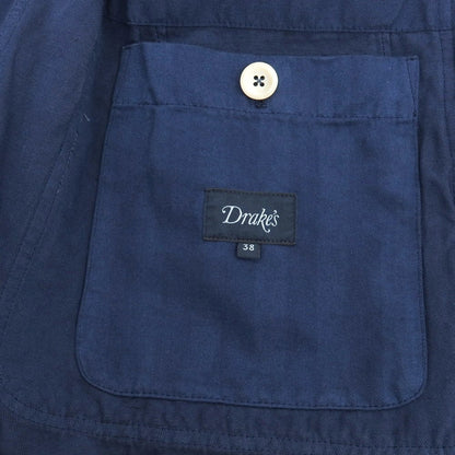 【新品アウトレット】ドレイクス DRAKES コットンリネン ヘリンボーン ダブル6B カジュアルジャケット ネイビー【 38 】【 状態ランクN- 】【 メンズ 】