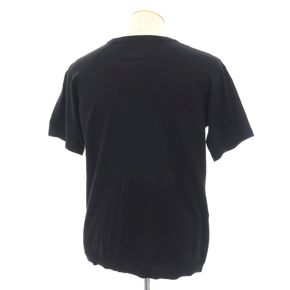 【新品】ヴィルーム V::loom ハイゲージ ポリエステルコットンカシミヤ クルーネック 半袖 プルオーバーニット ブラック【 M 】【 状態ランクN 】【 メンズ 】