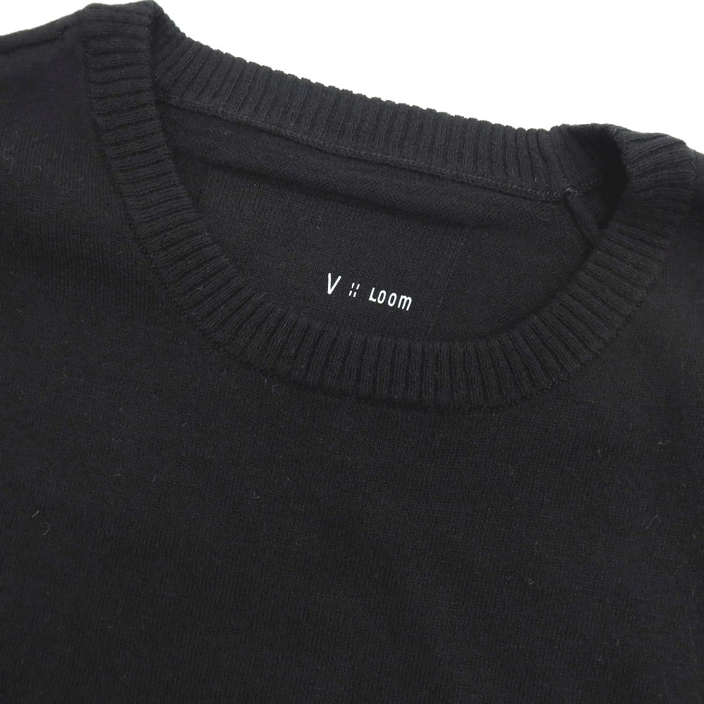 【新品】ヴィルーム V::loom ハイゲージ ポリエステルコットンカシミヤ クルーネック 半袖 プルオーバーニット ブラック【 M 】【 状態ランクN 】【 メンズ 】