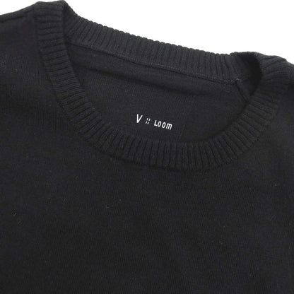 【新品】ヴィルーム V::loom ハイゲージ ポリエステルコットンカシミヤ クルーネック 半袖 プルオーバーニット ブラック【 M 】【 状態ランクN 】【 メンズ 】