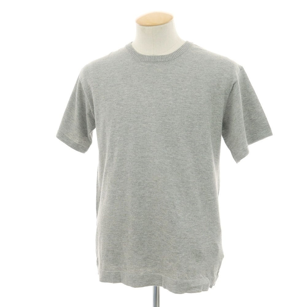 【新品】ヴィルーム V::loom ハイゲージ ポリエステルコットンカシミヤ クルーネック 半袖 プルオーバーニット グレー【 M 】【 状態ランクN 】【 メンズ 】