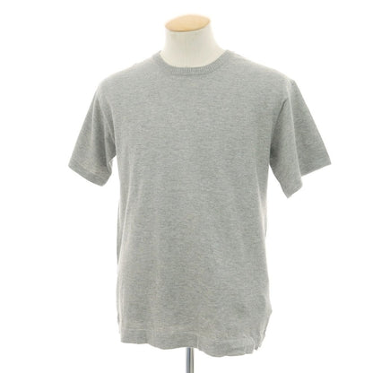 【新品】ヴィルーム V::loom ハイゲージ ポリエステルコットンカシミヤ クルーネック 半袖 プルオーバーニット グレー【 M 】【 状態ランクN 】【 メンズ 】