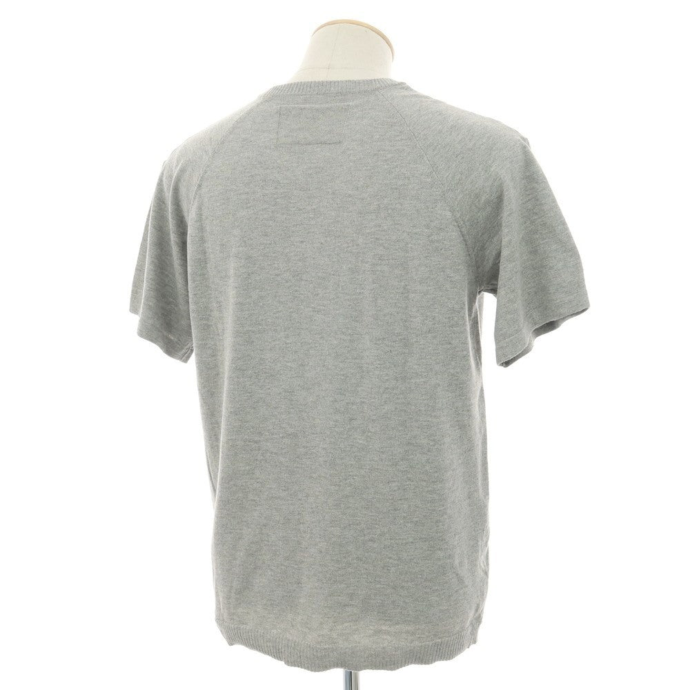 【新品】ヴィルーム V::loom ハイゲージ ポリエステルコットンカシミヤ クルーネック 半袖 プルオーバーニット グレー【 M 】【 状態ランクN 】【 メンズ 】