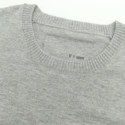 【新品】ヴィルーム V::loom ハイゲージ ポリエステルコットンカシミヤ クルーネック 半袖 プルオーバーニット グレー【 M 】【 状態ランクN 】【 メンズ 】