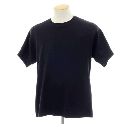 【新品】ヴィルーム V::loom ポリエステルコットンカシミヤ クルーネック 半袖 リブ プルオーバーニット ブラック【 M 】【 状態ランクN 】【 メンズ 】