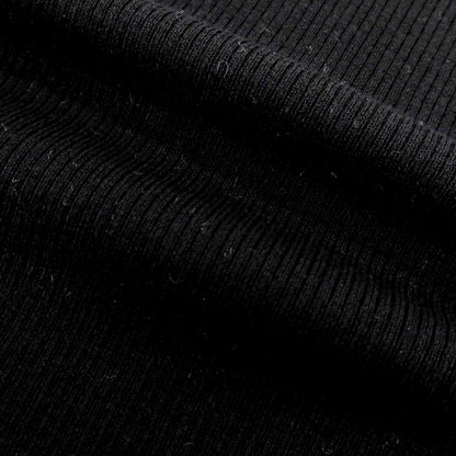 【新品】ヴィルーム V::loom ポリエステルコットンカシミヤ クルーネック 半袖 リブ プルオーバーニット ブラック【 M 】【 状態ランクN 】【 メンズ 】