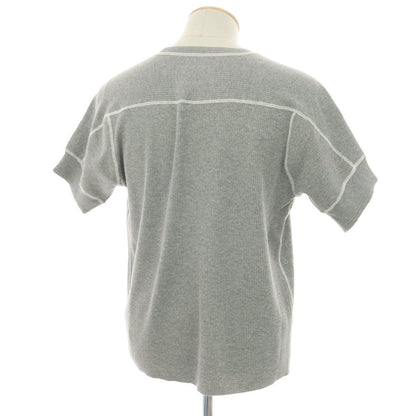 【新品】ヴィルーム V::loom ポリエステルコットンカシミヤ クルーネック 半袖 リブ プルオーバーニット グレー【 M 】【 状態ランクN 】【 メンズ 】