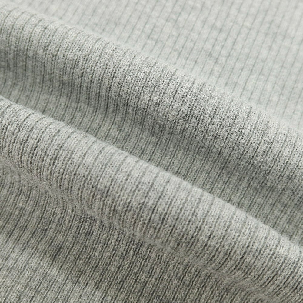 【新品】ヴィルーム V::loom ポリエステルコットンカシミヤ クルーネック 半袖 リブ プルオーバーニット グレー【 M 】【 状態ランクN 】【 メンズ 】