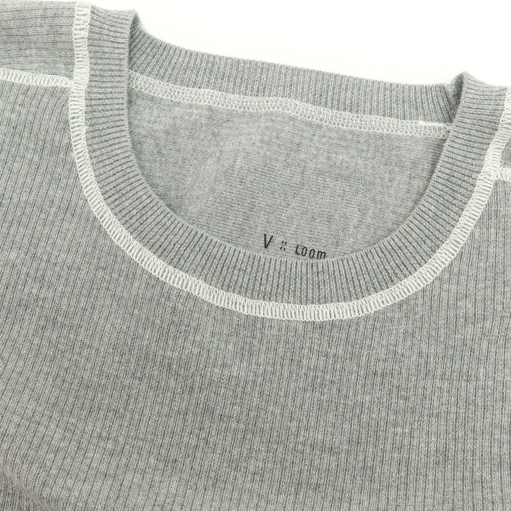 【SALE10%OFF/返品不可】【新品】ヴィルーム V::loom ポリエステルコットンカシミヤ クルーネック 半袖 リブ プルオーバーニット グレー【 サイズM 】【 状態ランクN 】【 メンズ 】 [BPD]