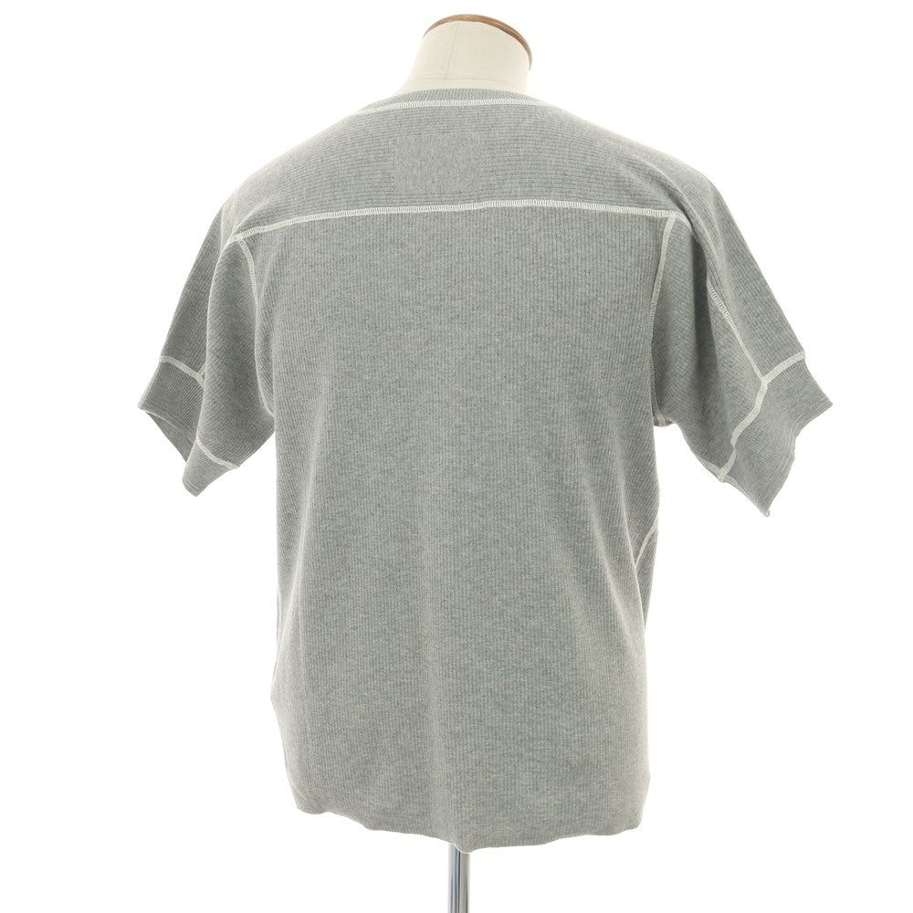 【新品】ヴィルーム V::loom ポリエステルコットンカシミヤ クルーネック 半袖 リブ プルオーバーニット グレー【 L 】【 状態ランクN 】【 メンズ 】