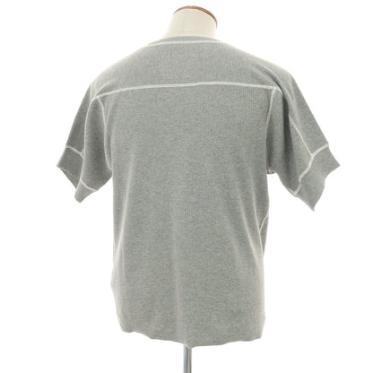 【新品】ヴィルーム V::loom ポリエステルコットンカシミヤ クルーネック 半袖 リブ プルオーバーニット グレー【 L 】【 状態ランクN 】【 メンズ 】