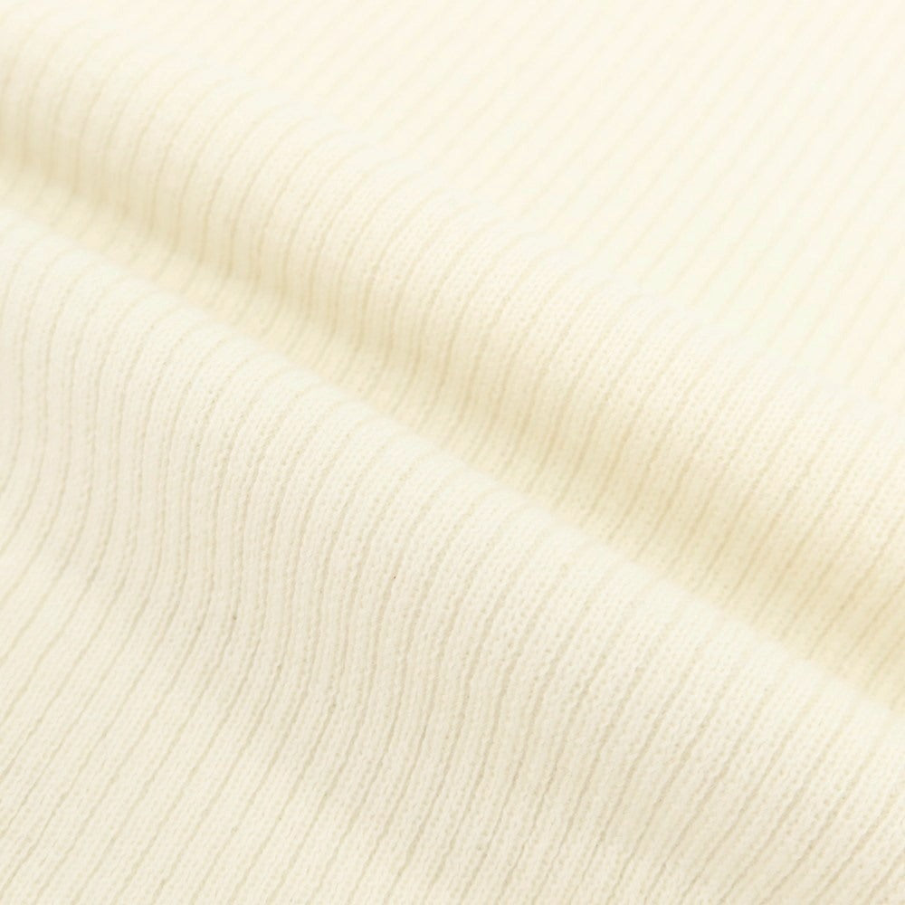 【新品アウトレット】ヴィルーム V::loom ポリエステルコットンカシミヤ クルーネック 半袖 リブ プルオーバーニット アイボリー【 L 】【 状態ランクN- 】【 メンズ 】