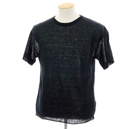 【新品】ヴィルーム V::loom リネン クルーネック 半袖 プルオーバーニット ブラック【 M 】【 状態ランクN 】【 メンズ 】