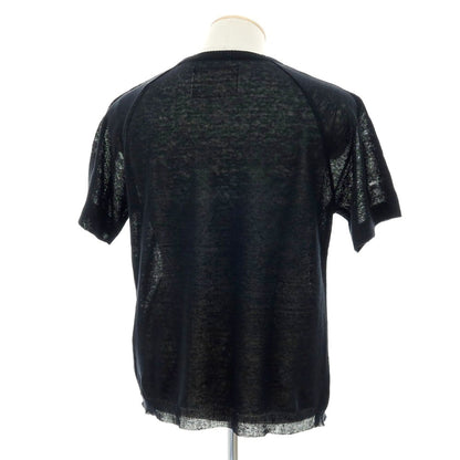 【新品】ヴィルーム V::loom リネン クルーネック 半袖 プルオーバーニット ブラック【 M 】【 状態ランクN 】【 メンズ 】