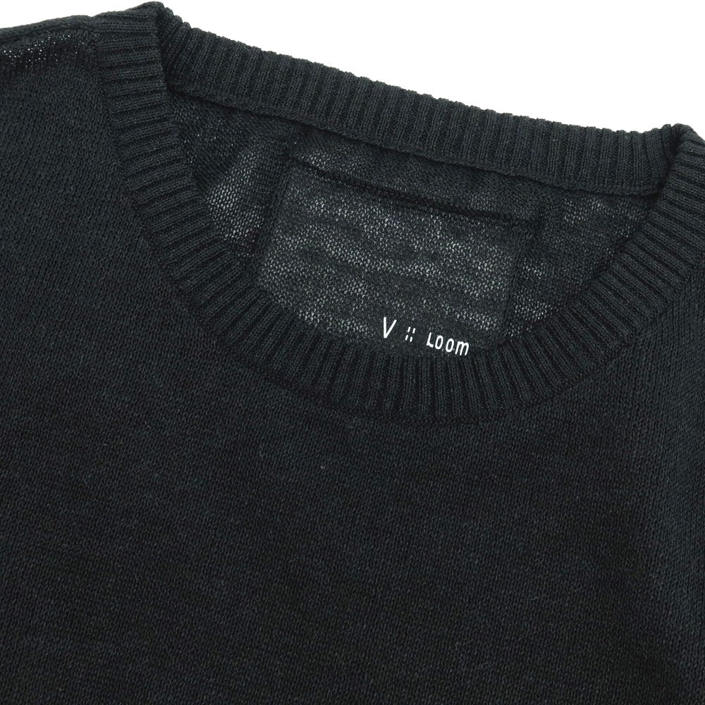 【新品】ヴィルーム V::loom リネン クルーネック 半袖 プルオーバーニット ブラック【サイズM】【 状態ランクN 】【 メンズ 】[CPD]