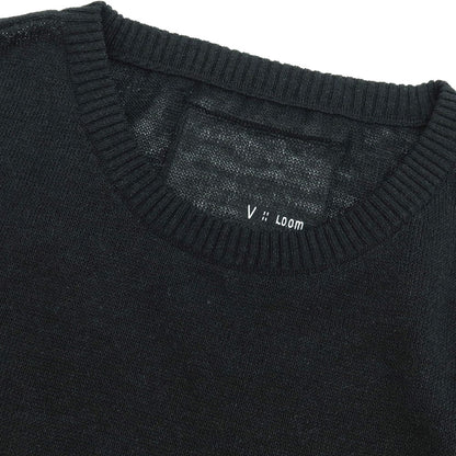 【新品】ヴィルーム V::loom リネン クルーネック 半袖 プルオーバーニット ブラック【 M 】【 状態ランクN 】【 メンズ 】
