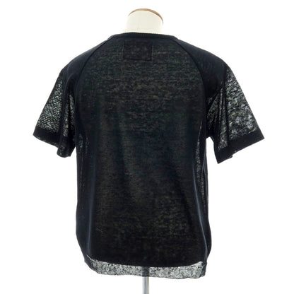 【新品】ヴィルーム V::loom リネン クルーネック 半袖 プルオーバーニット ブラック【 L 】【 状態ランクN 】【 メンズ 】