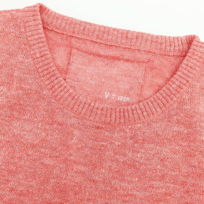 【新品】ヴィルーム V::loom リネン クルーネック 半袖 プルオーバーニット レッド【 M 】【 状態ランクN 】【 メンズ 】