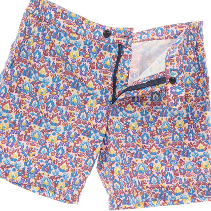 【新品】インコテックス INCOTEX mare ナイロン ボタニカル プリント スイムウェア 水着 ライトピンクxブルー【サイズ50】【 状態ランクN 】【 メンズ 】