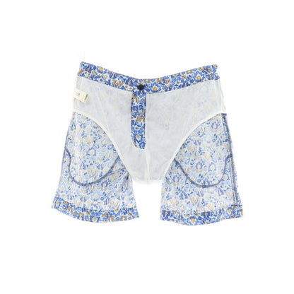 【新品】インコテックス INCOTEX mare ナイロン ボタニカル プリント スイムウェア 水着 ライトブルーxブルー【サイズ46】【 状態ランクN 】【 メンズ 】