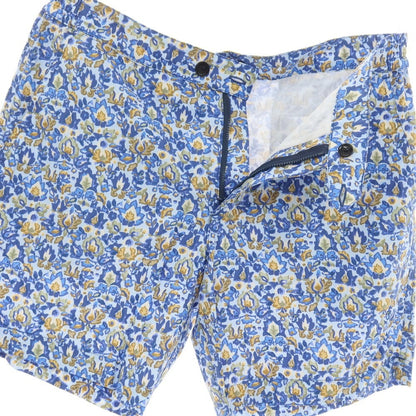 【新品】インコテックス INCOTEX mare ナイロン ボタニカル プリント スイムウェア 水着 ライトブルーxブルー【サイズ50】【 状態ランクN 】【 メンズ 】