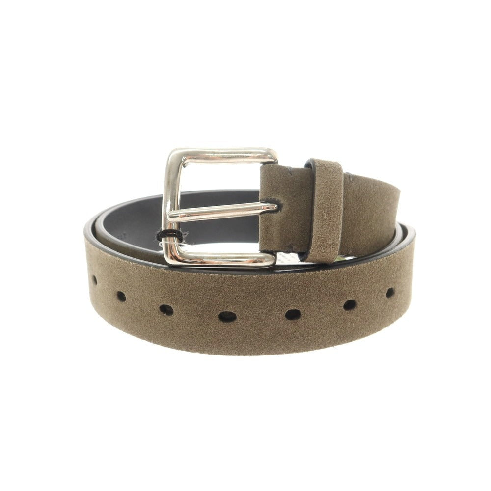 【新品アウトレット】スローウェア SLOWEAR スエードレザー ベルト オリーブ【 95 】【 状態ランクN- 】【 メンズ 】