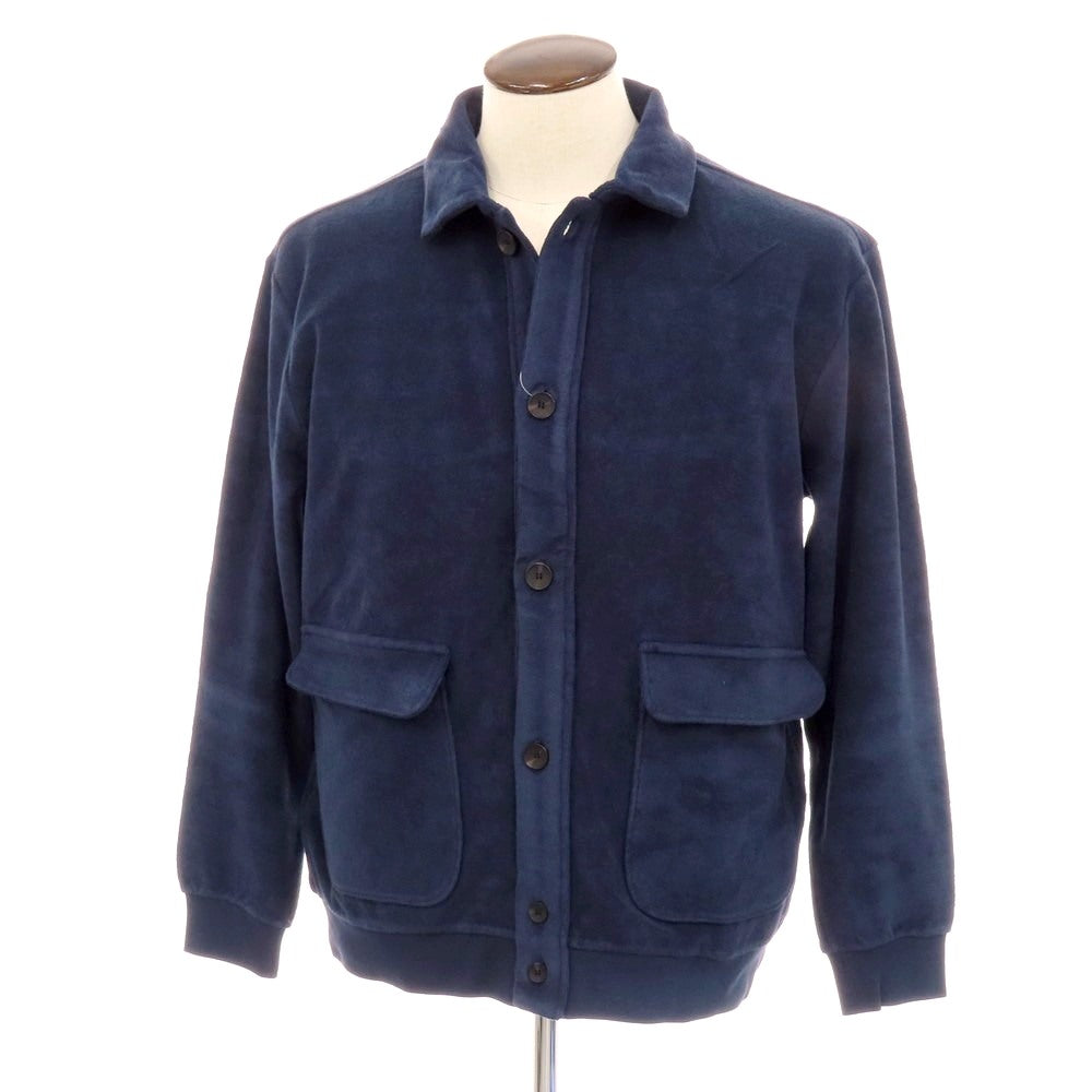 【新品】ザノーネ ZANONE コットン パイル ブルゾン ネイビー【サイズL】【 状態ランクN 】【 メンズ 】 [EPD]