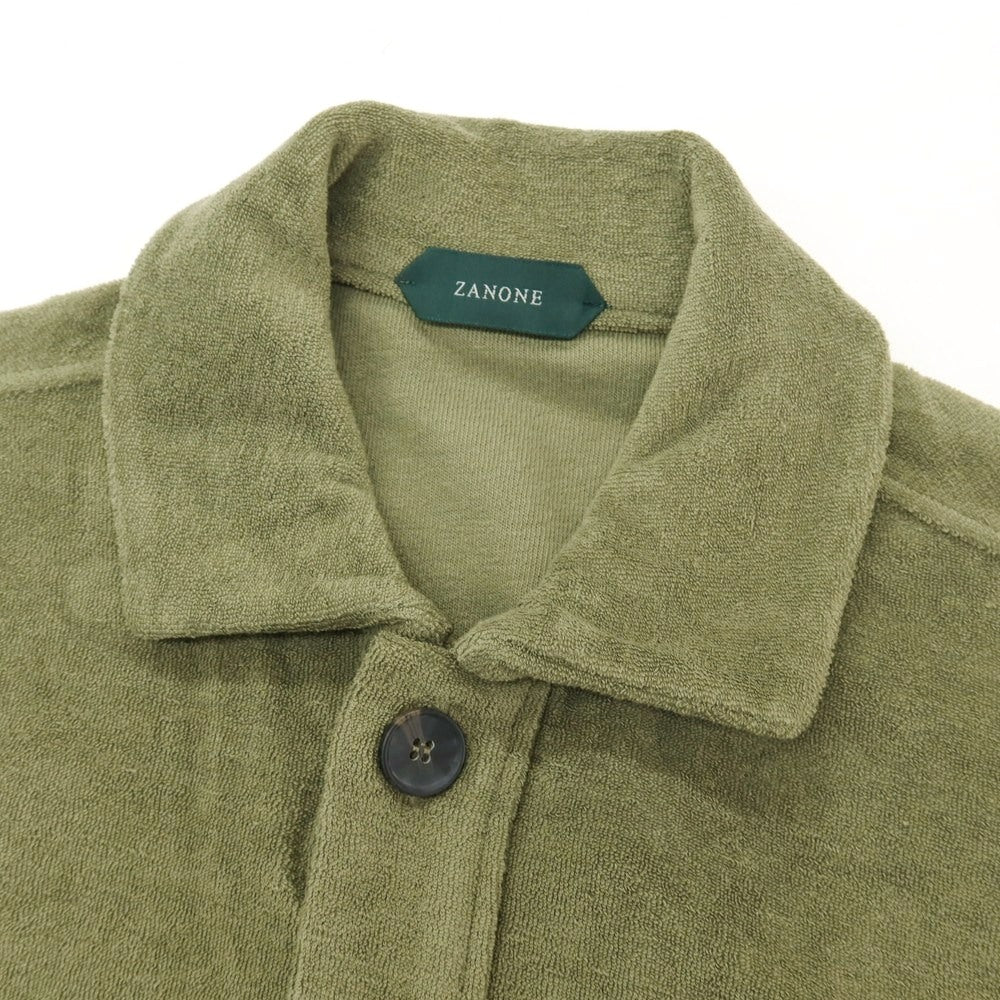 【新品】ザノーネ ZANONE コットン パイル ブルゾン オリーブ【サイズL】【 状態ランクN 】【 メンズ 】 [EPD]